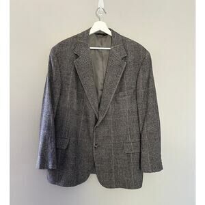 Vintage Brooks Brothers Plaid Camel Hair Sport Coat size 44 short